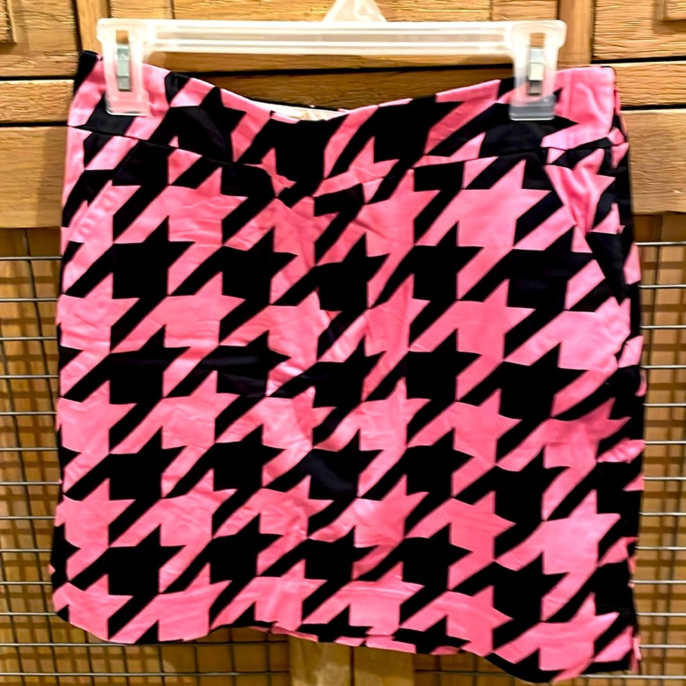 Loudmouth Pink and Black Houndstooth Skort